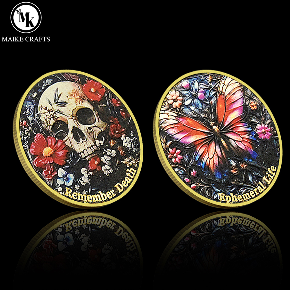 Token Coin Mechanism - Skull Butterfly Commemorative Coin Metal Challenge