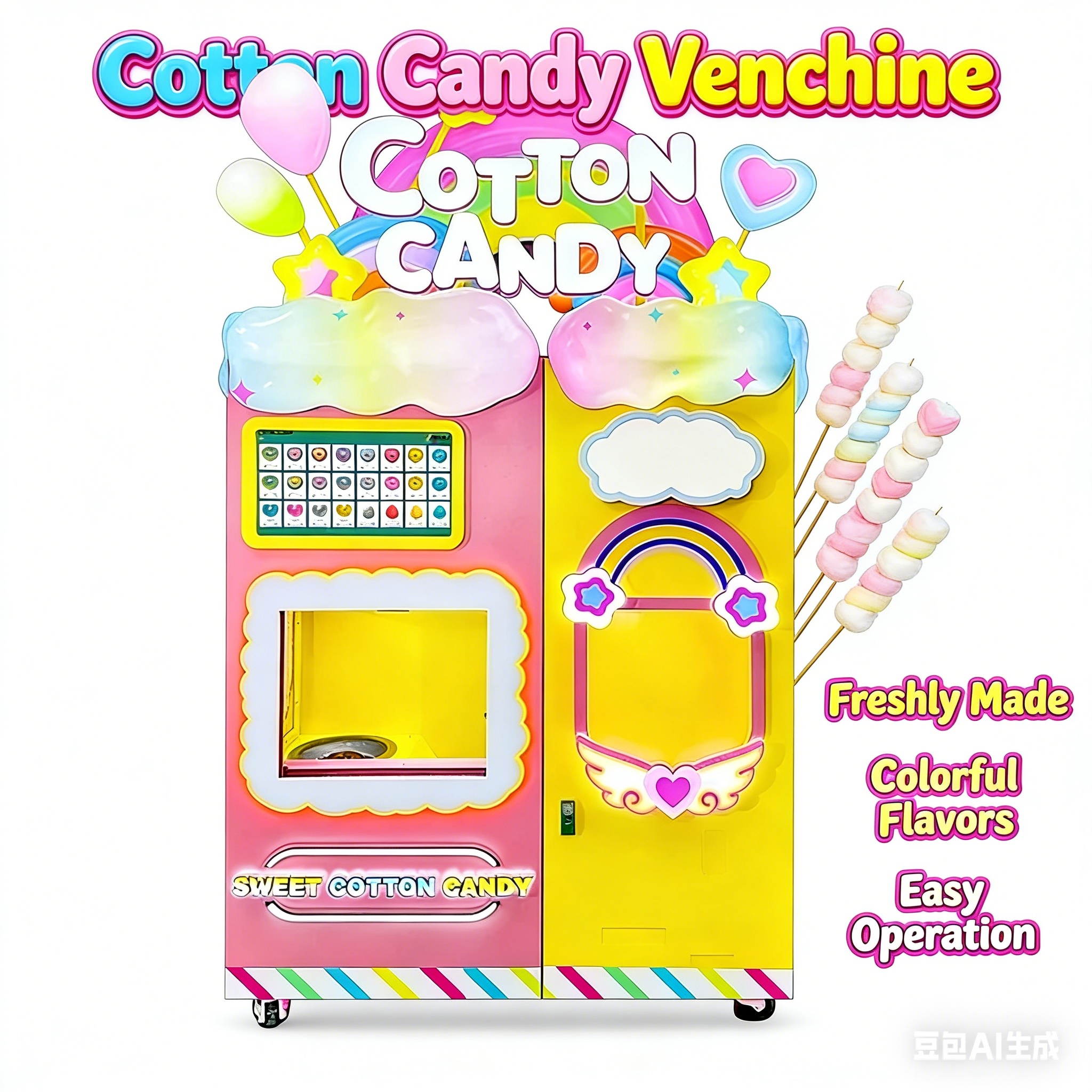 Commercial Vending Machine - Customized Custom Kids Cotton Candy Machine