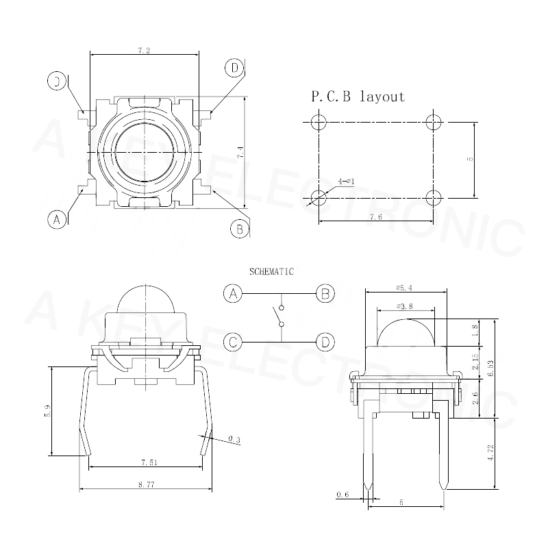 20PCS TS-F007 Touch 4-pin vert - đánh giá và giá Pinball Machine