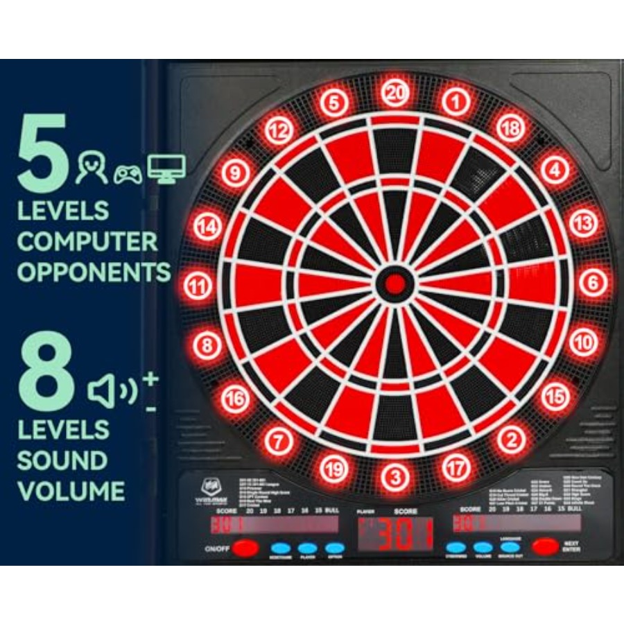 Electronic Dart Board LED Elec - đánh giá và giá Electronic Dartboard Cabinet
