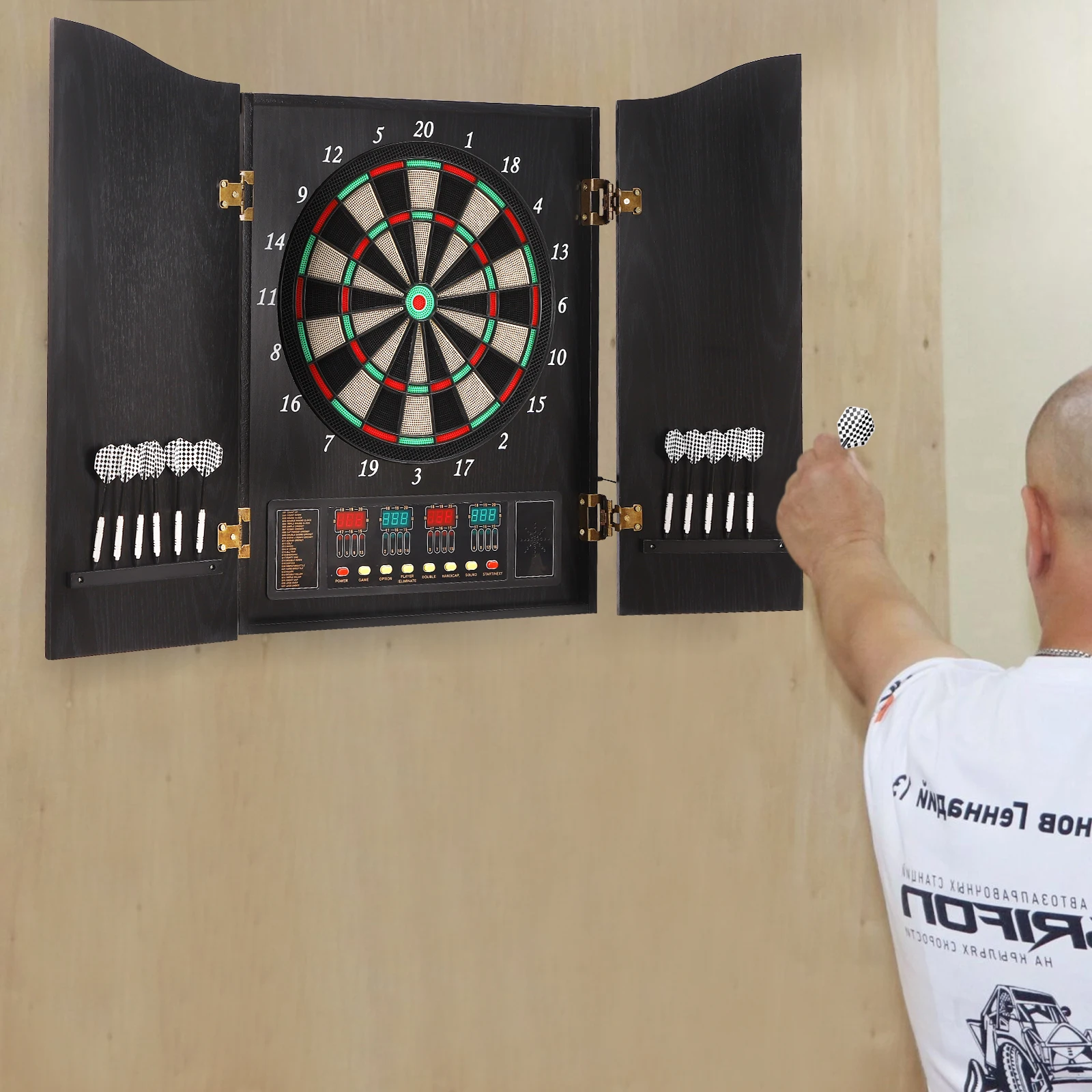 Dartboard Cabinet Set Dart Boa - đánh giá và giá Electronic Dartboard Cabinet