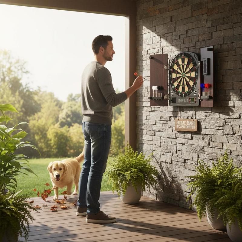 Dartboard and cabinet set Home - đánh giá và giá Electronic Dartboard Cabinet