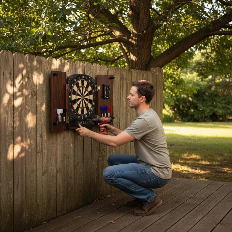 Dartboard and cabinet set Home - đánh giá và giá Electronic Dartboard Cabinet