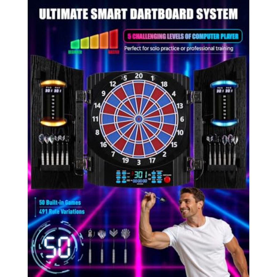 Electronic Dart Board, Electri - đánh giá và giá Electronic Dartboard Cabinet